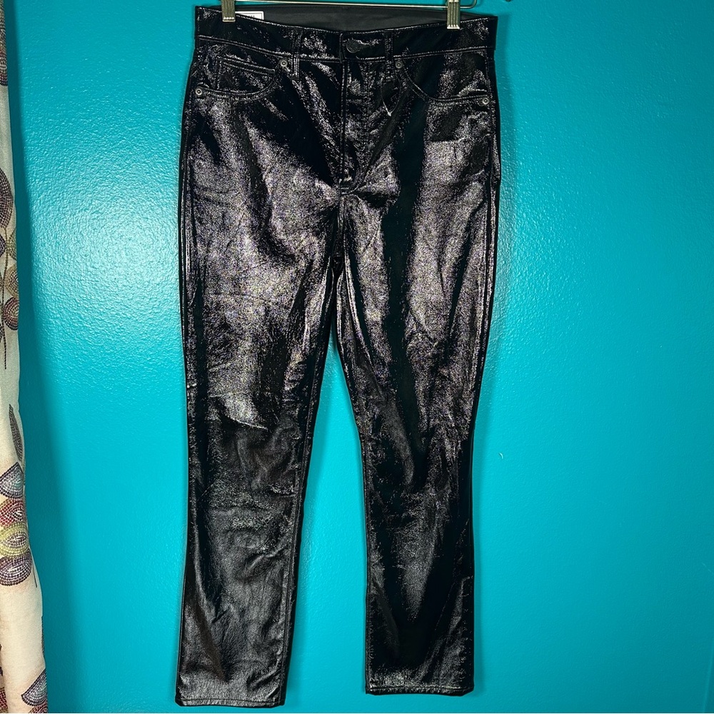 Gap Vintage Slim High Rise Faux Leather Pants Black 30